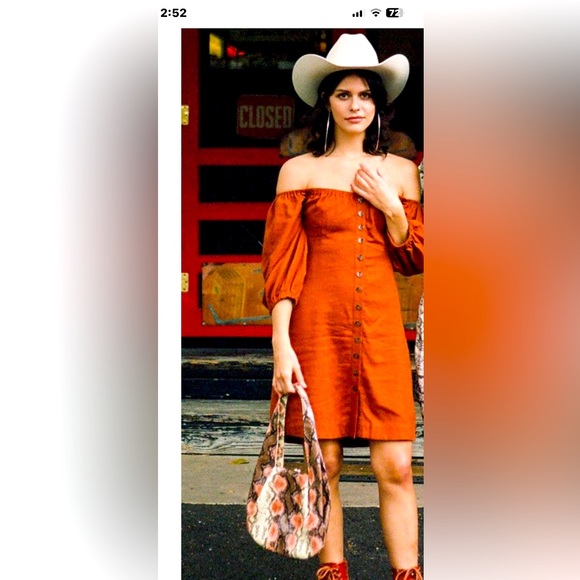 Spell Journey rust coloured mini dress size M - Picture 2 of 5